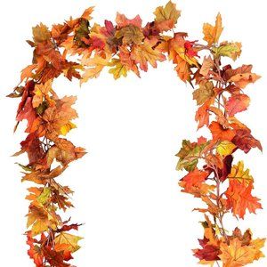 2 Pack Fall Garland‎ Maple Leaf, 5.9Ft/Piece Hanging Vine Garland Artificial